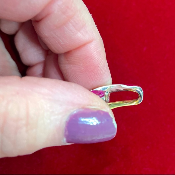 10k white & yellow gold pendant set with pear shaped ruby & accent diamonds. - Picture 2 of 2